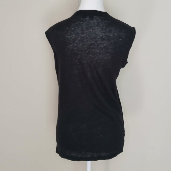 IRO Tissa Lace Up 100% Linen Tank Top Black Size XS - Picture 2 of 5